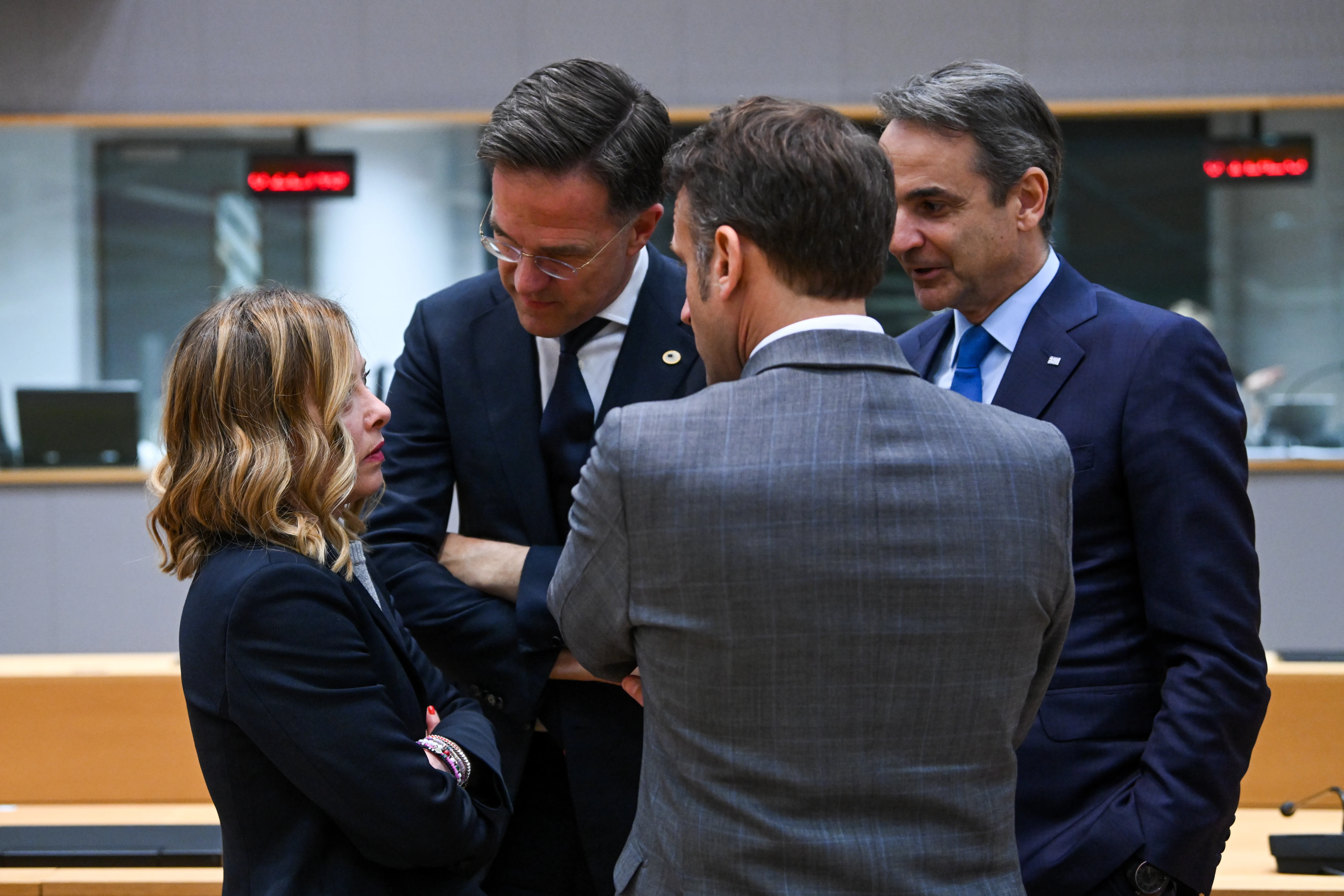 Giorgia Meloni al Consiglio europeo straordinario del 2024